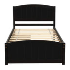 Letto a Piattaforma Singolo con 2 Cassetti Contenitore – Grigio / Bianco / Espresso, 1 Posto