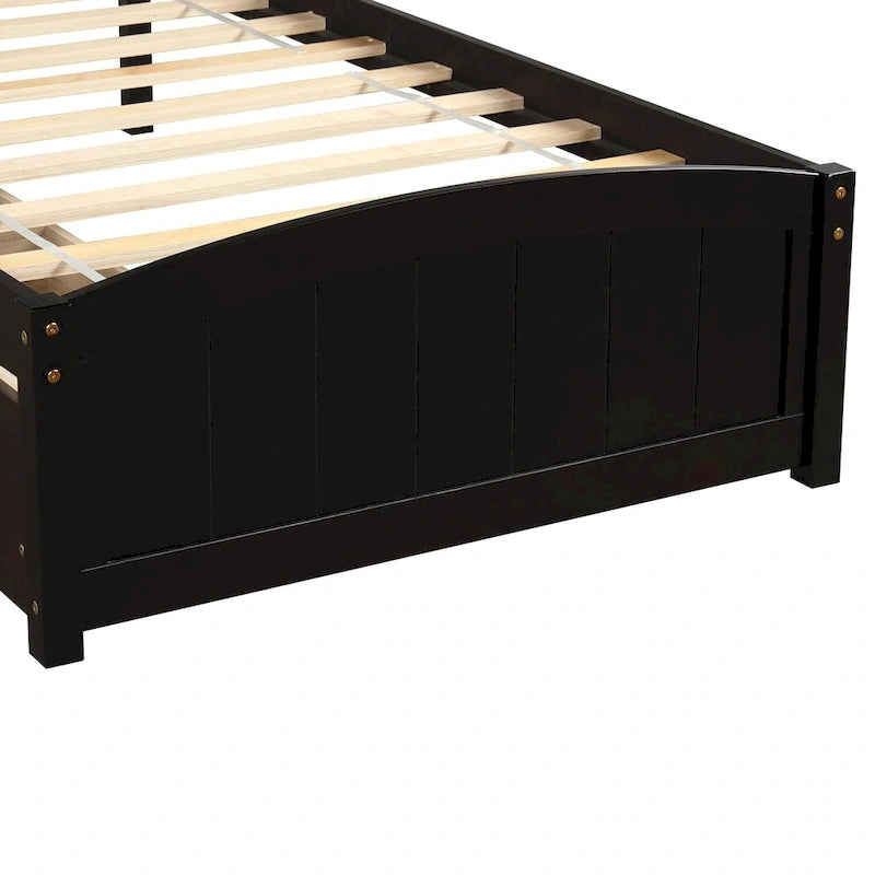 Letto a Piattaforma Singolo con 2 Cassetti Contenitore – Grigio / Bianco / Espresso, 1 Posto