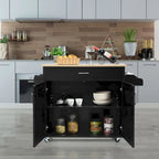 Carrello da Cucina con Isola su Ruote, Cassetto, Armadietto e Portaspezie (Marrone / Grigio)