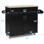 Carrello da Cucina con Isola su Ruote, Cassetto, Armadietto e Portaspezie (Marrone / Grigio)