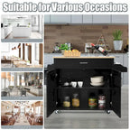 Carrello da Cucina con Isola su Ruote, Cassetto, Armadietto e Portaspezie (Marrone / Grigio)