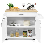 Carrello da Cucina con Isola su Ruote, Cassetto, Armadietto e Portaspezie (Marrone / Grigio)