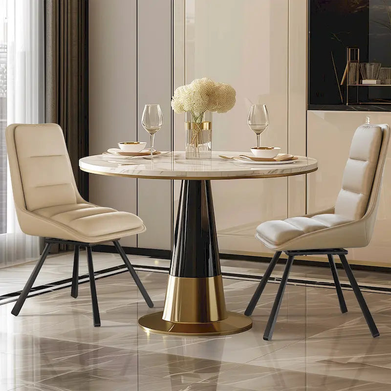 Sedia girevole da pranzo alta schienale, grigio/kaki, set da 2 pezzi