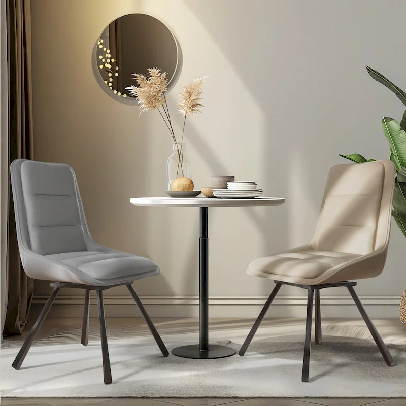 Sedia girevole da pranzo alta schienale, grigio/kaki, set da 2 pezzi