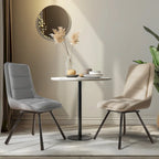Sedia girevole da pranzo alta schienale, grigio/kaki, set da 2 pezzi