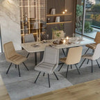 Sedia girevole da pranzo alta schienale, grigio/kaki, set da 2 pezzi