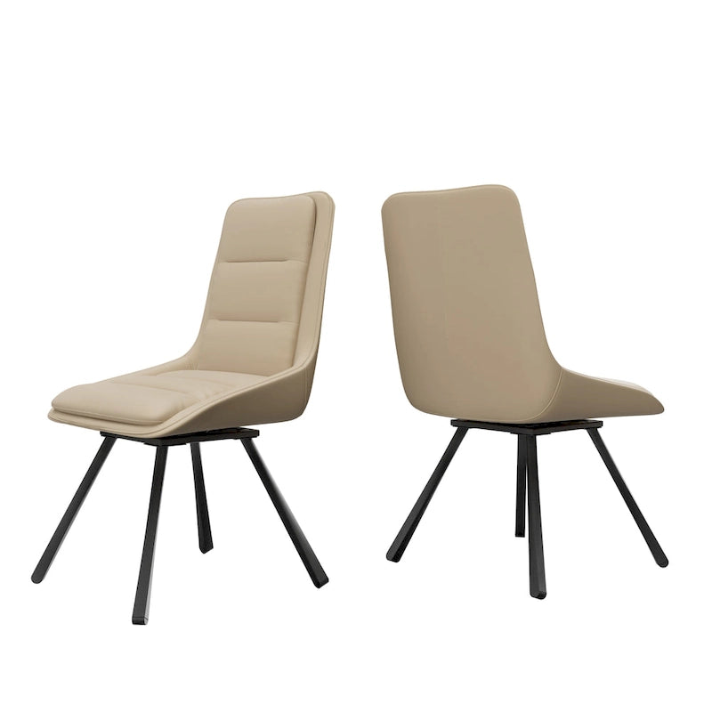 Sedia girevole da pranzo alta schienale, grigio/kaki, set da 2 pezzi