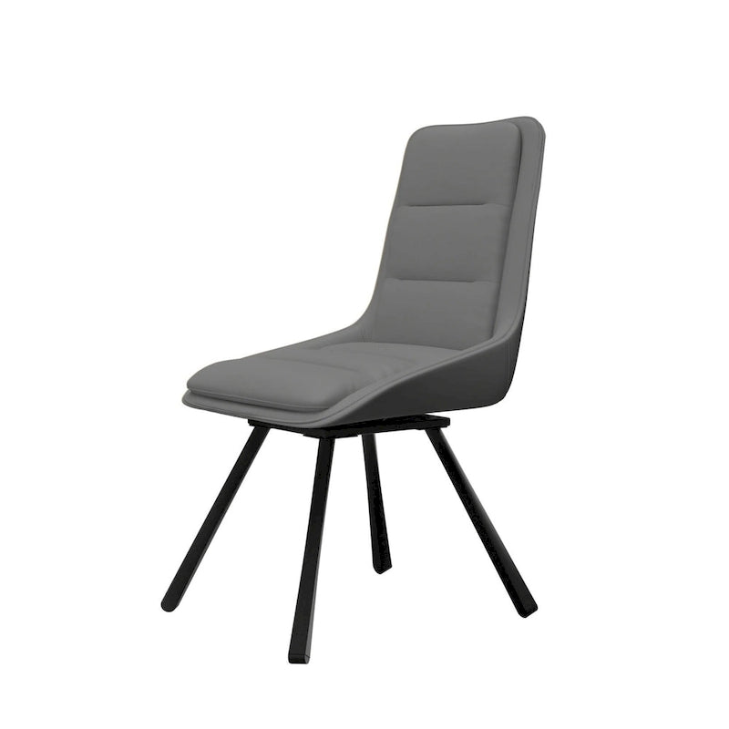 Sedia girevole da pranzo alta schienale, grigio/kaki, set da 2 pezzi