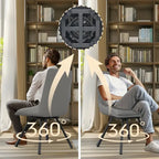 Sedia girevole da pranzo alta schienale, grigio/kaki, set da 2 pezzi