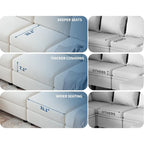 Divano sezionale modulare bianco a U a 9 posti con pouf contenitore