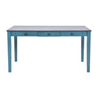 Set da pranzo 6 pezzi blu/grigio anticato per 5 – Tavolo, 4 sedie e panca
