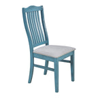 Set da pranzo 6 pezzi blu/grigio anticato per 5 – Tavolo, 4 sedie e panca