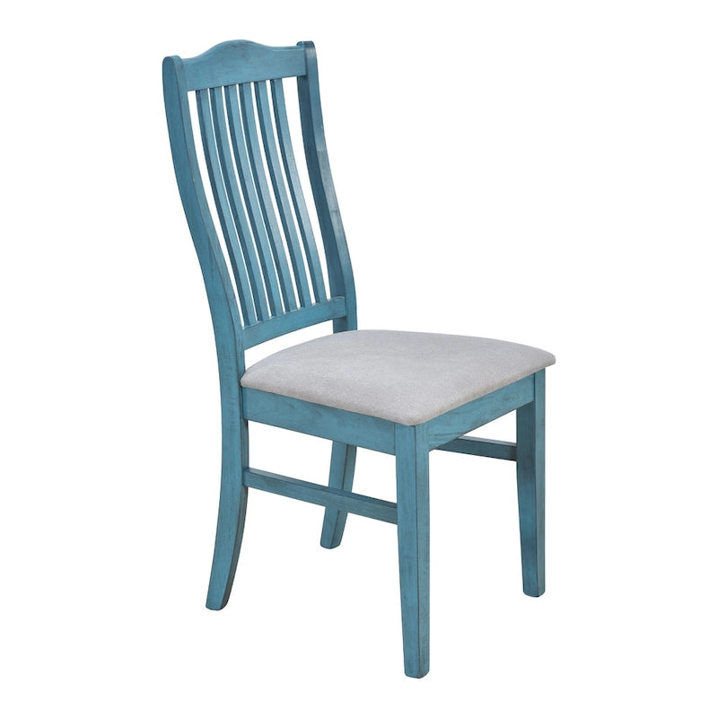 Set da pranzo 6 pezzi blu/grigio anticato per 5 – Tavolo, 4 sedie e panca