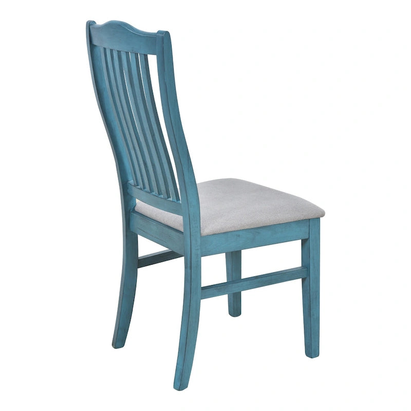Set da pranzo 6 pezzi blu/grigio anticato per 5 – Tavolo, 4 sedie e panca