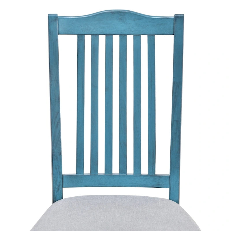 Set da pranzo 6 pezzi blu/grigio anticato per 5 – Tavolo, 4 sedie e panca