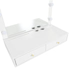 Scrivania sospesa da parete bianca e nera con specchio a LED, 1 persona