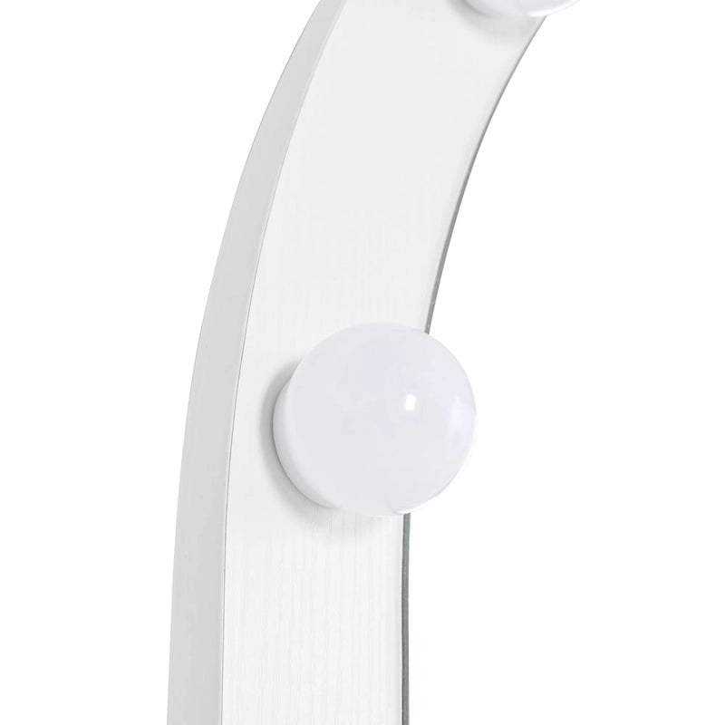 Scrivania sospesa da parete bianca e nera con specchio a LED, 1 persona
