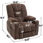 Poltrona reclinabile elettrica Brown Power Lift, monoposto, in ciniglia