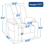 Poltrona reclinabile elettrica Brown Power Lift, monoposto, in ciniglia