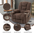 Poltrona reclinabile elettrica Brown Power Lift, monoposto, in ciniglia