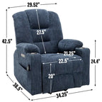 Poltrona reclinabile elettrica Brown Power Lift, monoposto, in ciniglia