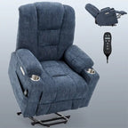 Poltrona reclinabile elettrica Brown Power Lift, monoposto, in ciniglia