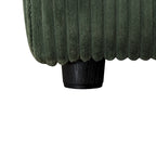 Divano angolare componibile in velluto a coste beige/verde/grigio scuro con pouf, 7 posti