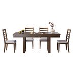 Set da pranzo allungabile in rovere naturale a 5 pezzi, stile rustico, per 4–6 persone