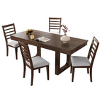 Set da pranzo allungabile in rovere naturale a 5 pezzi, stile rustico, per 4–6 persone