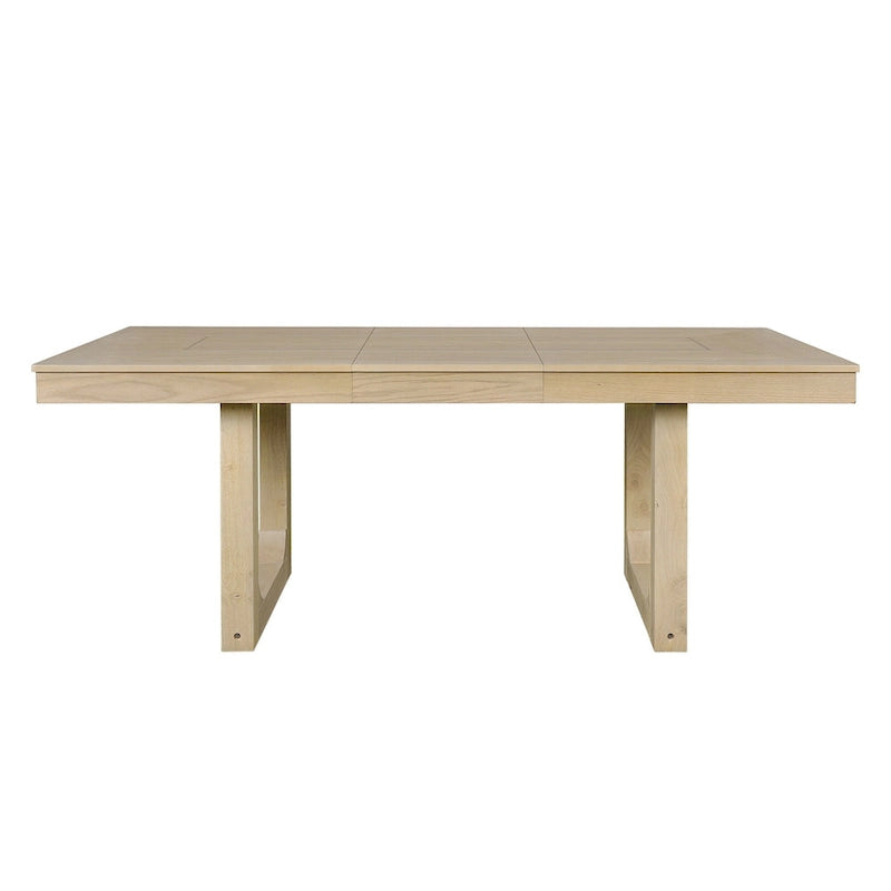 Set da pranzo allungabile in rovere naturale a 5 pezzi, stile rustico, per 4–6 persone