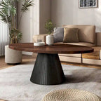 Tavolino Ovale Nero e Marrone, Stile Moderno