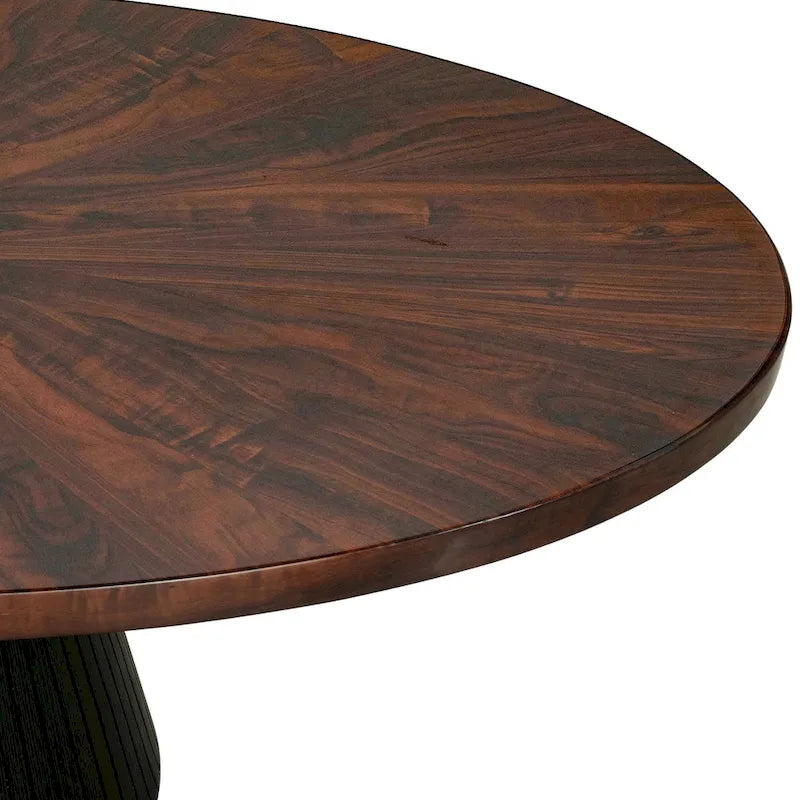 Tavolino Ovale Nero e Marrone, Stile Moderno