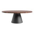 Tavolino Ovale Nero e Marrone, Stile Moderno