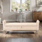Panca contenitore in velluto navy/nero/verde/beige con braccioli – Seduta singola