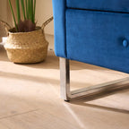 Panca contenitore in velluto navy/nero/verde/beige con braccioli – Seduta singola