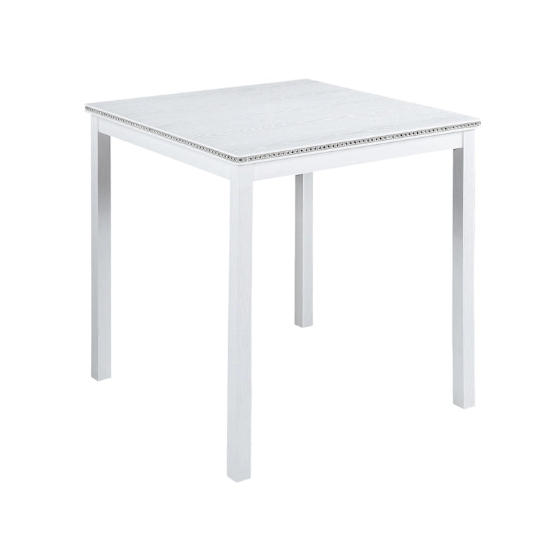 Set da pranzo altezza bancone, nero/beige, quadrato, 5 pezzi (4 posti)