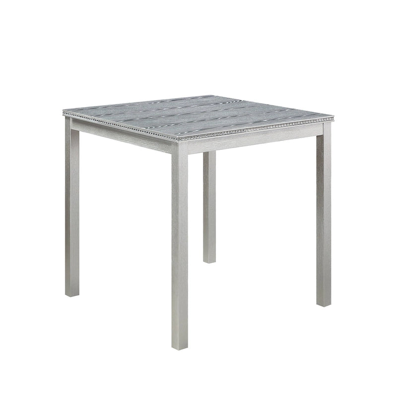 Set da pranzo altezza bancone, nero/beige, quadrato, 5 pezzi (4 posti)