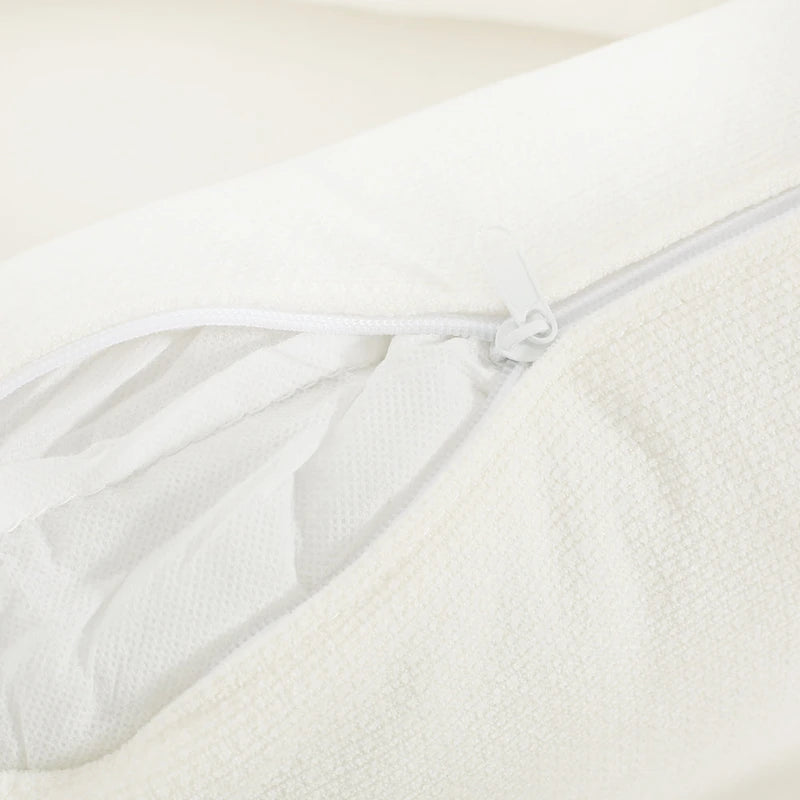 Poltrona d'accento rivestita in tessuto bianco/giallo, seduta singola, gambe in legno