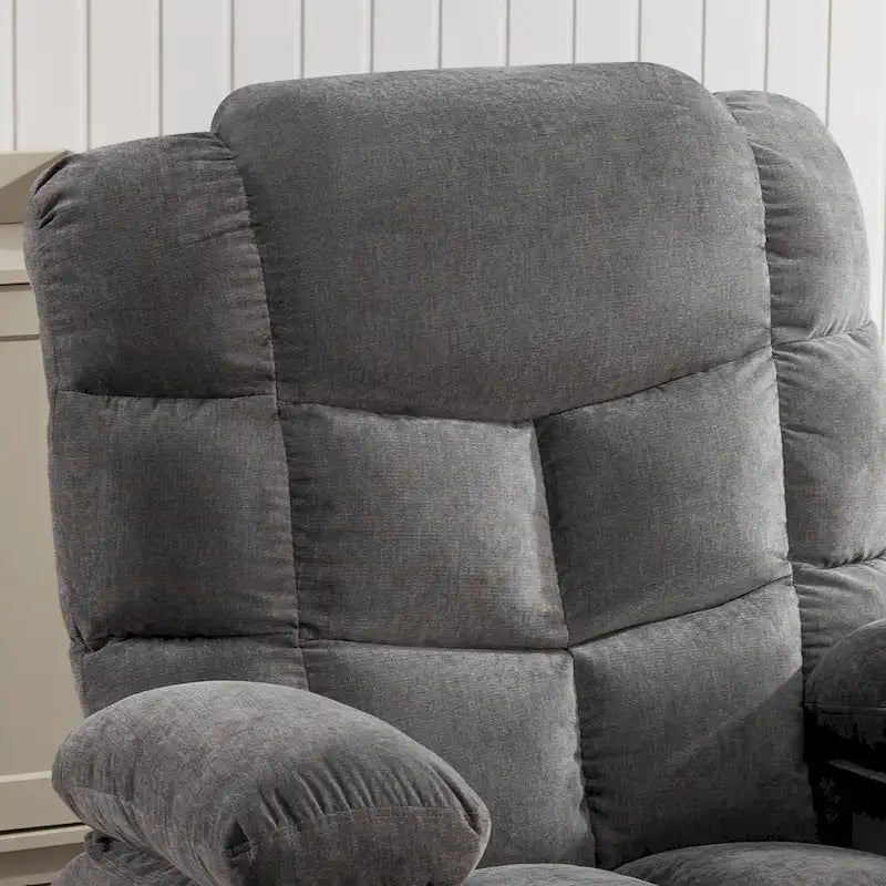 Poltrona massaggiante reclinabile in blu/marrone/grigio, singola, reclinazione 150°, a dondolo