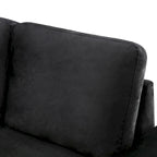 Divano angolare trasformabile a 5 posti in velluto grigio scuro/grigio/nero
