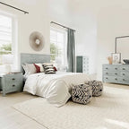 Struttura letto in legno a basso profilo – Grigio lavato / Rovere / Cioccolato / Terra d'ombra vintage – Singolo / Matrimoniale / Queen / King, Posti letto 1–2