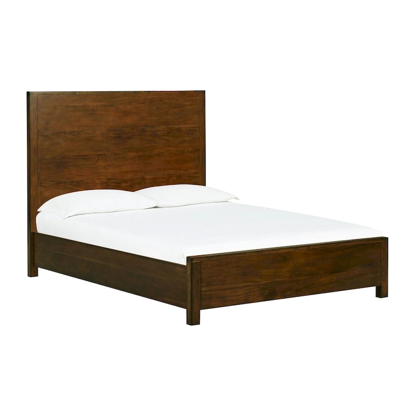 Struttura letto in legno a basso profilo – Grigio lavato / Rovere / Cioccolato / Terra d'ombra vintage – Singolo / Matrimoniale / Queen / King, Posti letto 1–2