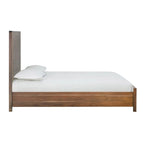 Struttura letto in legno a basso profilo – Grigio lavato / Rovere / Cioccolato / Terra d'ombra vintage – Singolo / Matrimoniale / Queen / King, Posti letto 1–2