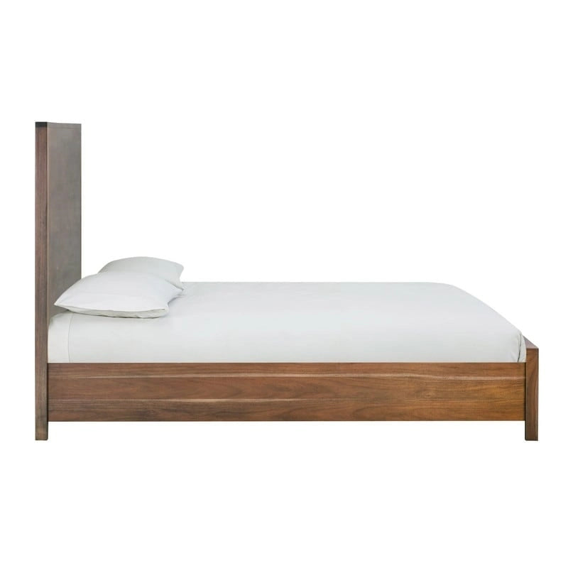 Struttura letto in legno a basso profilo – Grigio lavato / Rovere / Cioccolato / Terra d'ombra vintage – Singolo / Matrimoniale / Queen / King, Posti letto 1–2