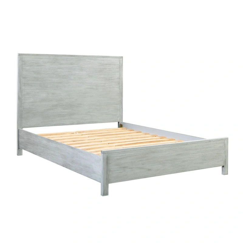 Struttura letto in legno a basso profilo – Grigio lavato / Rovere / Cioccolato / Terra d'ombra vintage – Singolo / Matrimoniale / Queen / King, Posti letto 1–2