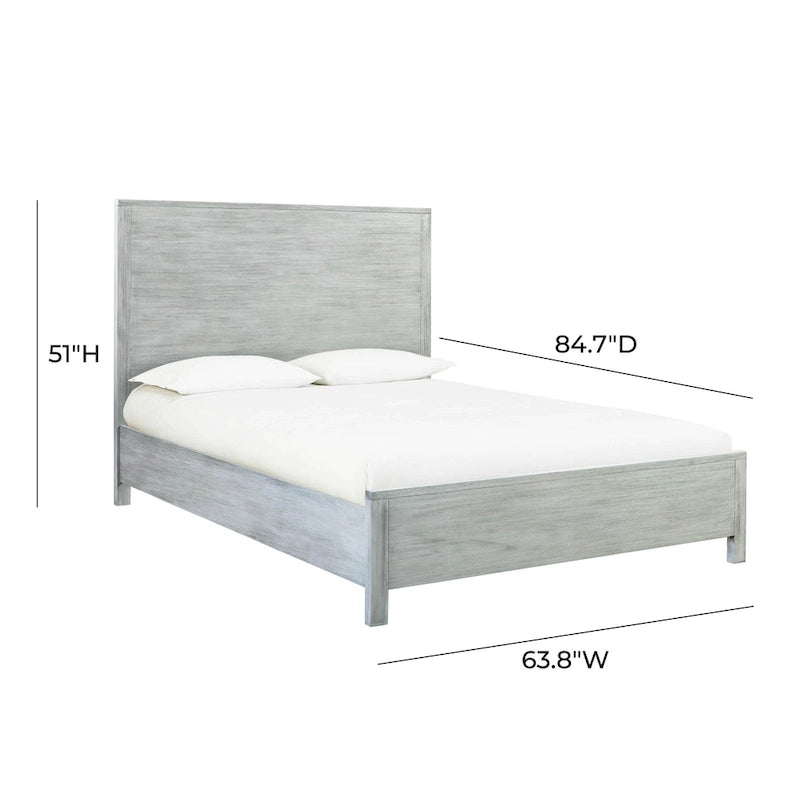 Struttura letto in legno a basso profilo – Grigio lavato / Rovere / Cioccolato / Terra d'ombra vintage – Singolo / Matrimoniale / Queen / King, Posti letto 1–2