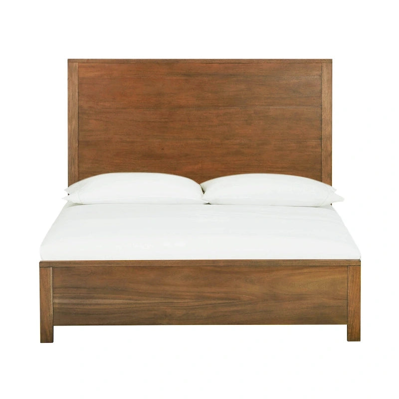 Struttura letto in legno a basso profilo – Grigio lavato / Rovere / Cioccolato / Terra d'ombra vintage – Singolo / Matrimoniale / Queen / King, Posti letto 1–2