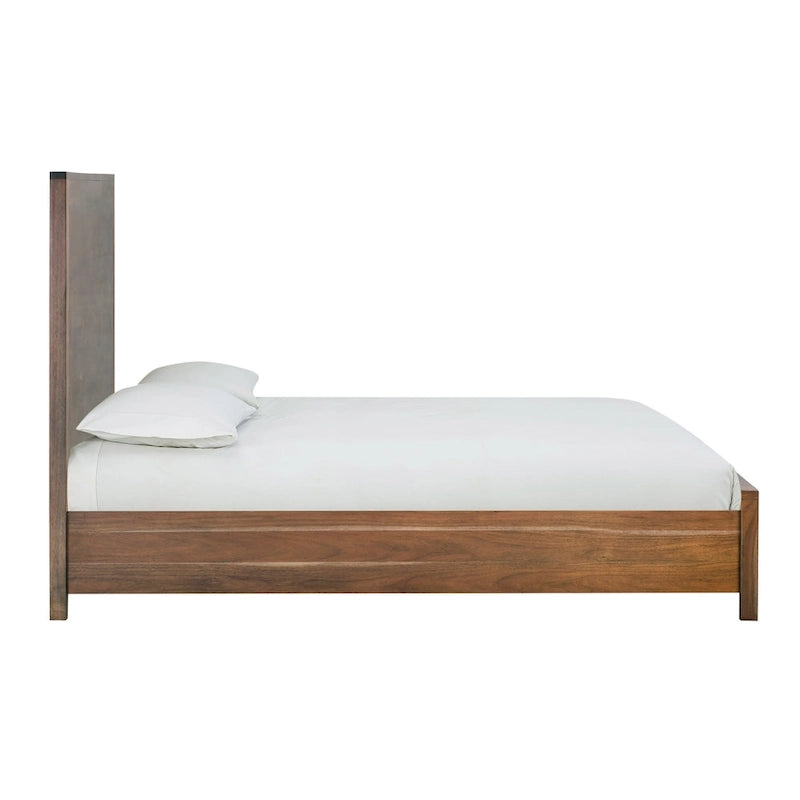 Struttura letto in legno a basso profilo – Grigio lavato / Rovere / Cioccolato / Terra d'ombra vintage – Singolo / Matrimoniale / Queen / King, Posti letto 1–2