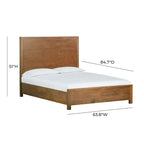 Struttura letto in legno a basso profilo – Grigio lavato / Rovere / Cioccolato / Terra d'ombra vintage – Singolo / Matrimoniale / Queen / King, Posti letto 1–2
