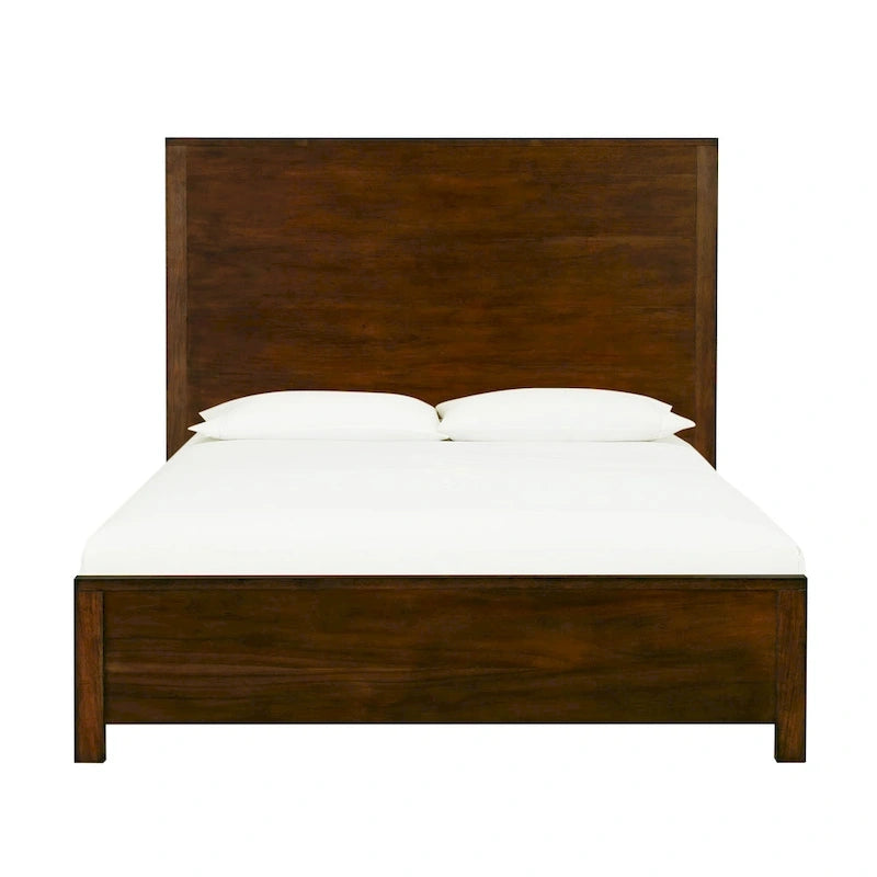 Struttura letto in legno a basso profilo – Grigio lavato / Rovere / Cioccolato / Terra d'ombra vintage – Singolo / Matrimoniale / Queen / King, Posti letto 1–2